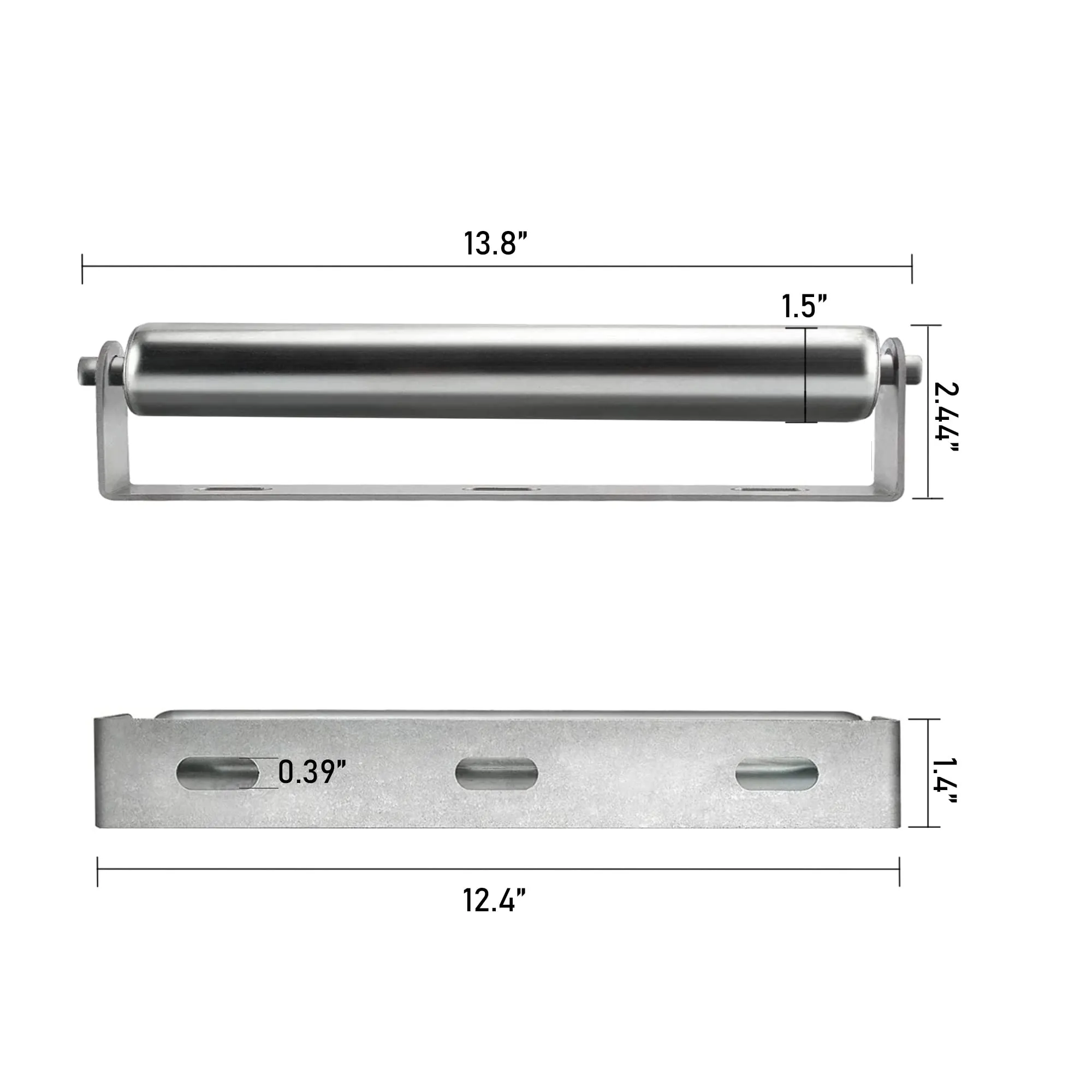 1.5" Diameter Roller and Bracket Set - 13.8" Long for Transporting Such as Foating Fishing Boats, Kayaks, Rafts and so on - Pack of 2