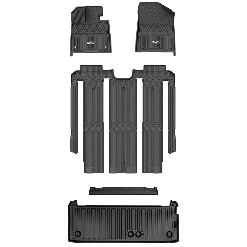 3W Toyota Sienna 7 Seat 2021-2023 Custom Floor Mats / Trunk Mat TPE Material & All-Weather Protection