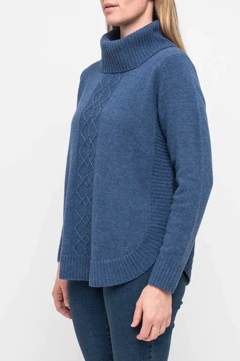 Cable Detail Pullover - Denim