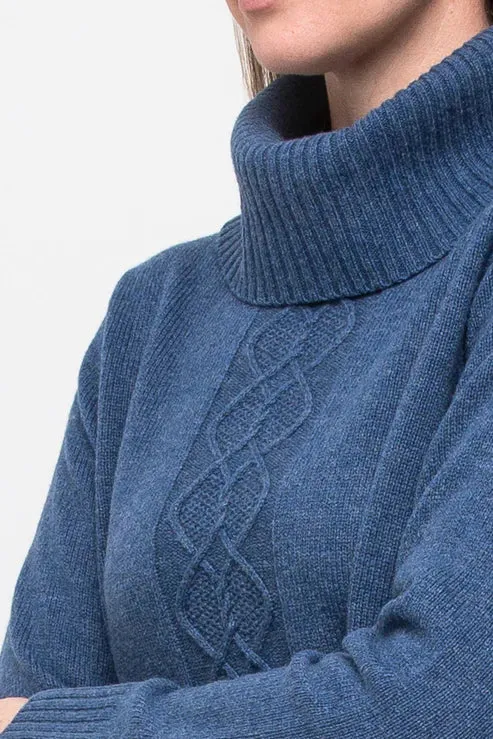 Cable Detail Pullover - Denim