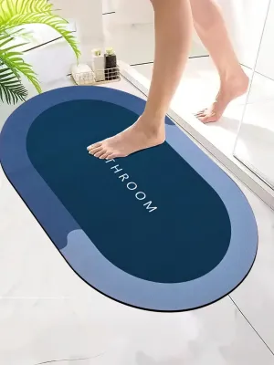 Cortina Premium Silicon Floor Mat, Bath Mat, Doormat, Bathroom Carpet, Cushion Mat Super Absorbent Soft Carpet, Quick Dry Dirt Barrier for Home, Office, (60x40), Blue