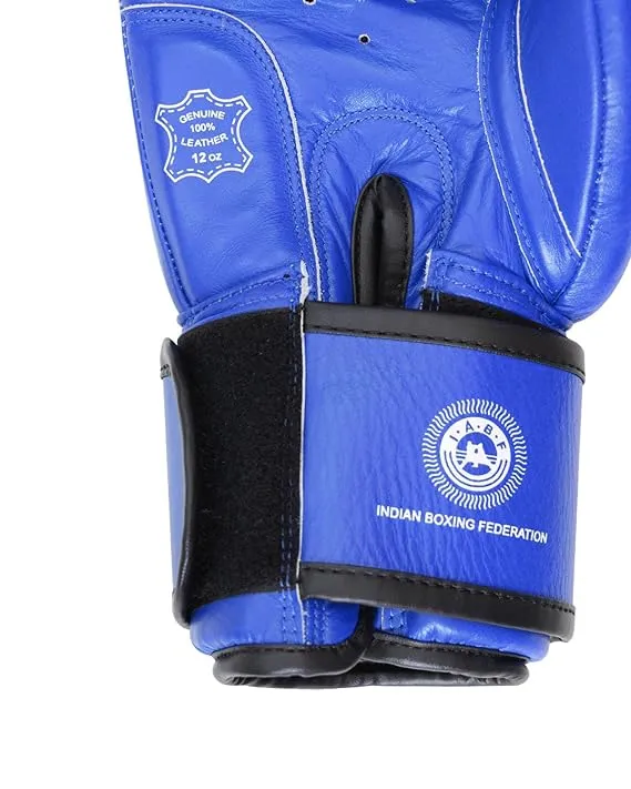 Invincible Agni 2.0 Amateur Competition Leather Boxing Gloves for Men & Women, Punching Gloves for Kick Boxing (BLUE)