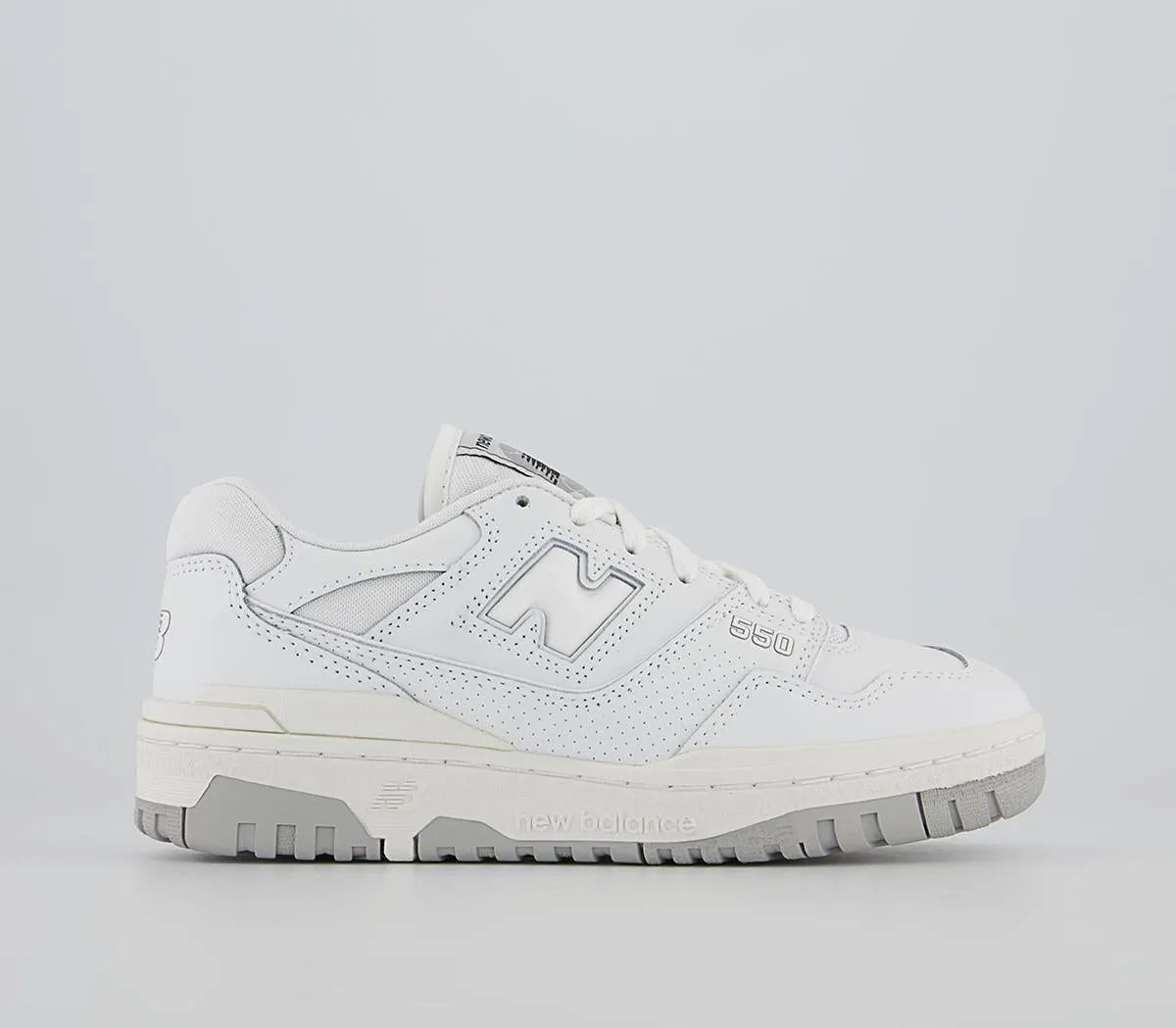 Mens New Balance BB550 White Grey Trainers