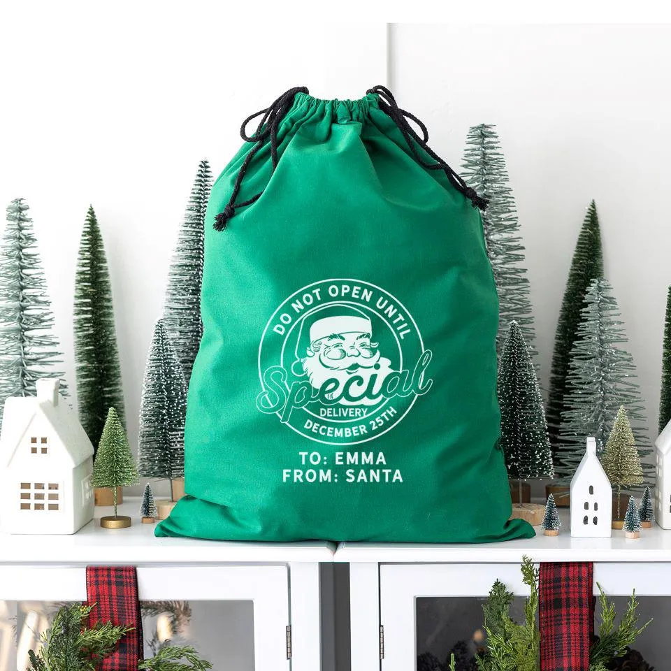 Personalized Christmas Cotton Santa Bags
