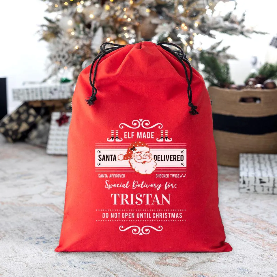 Personalized Christmas Cotton Santa Bags