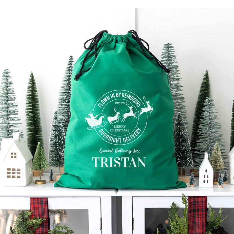 Personalized Christmas Cotton Santa Bags