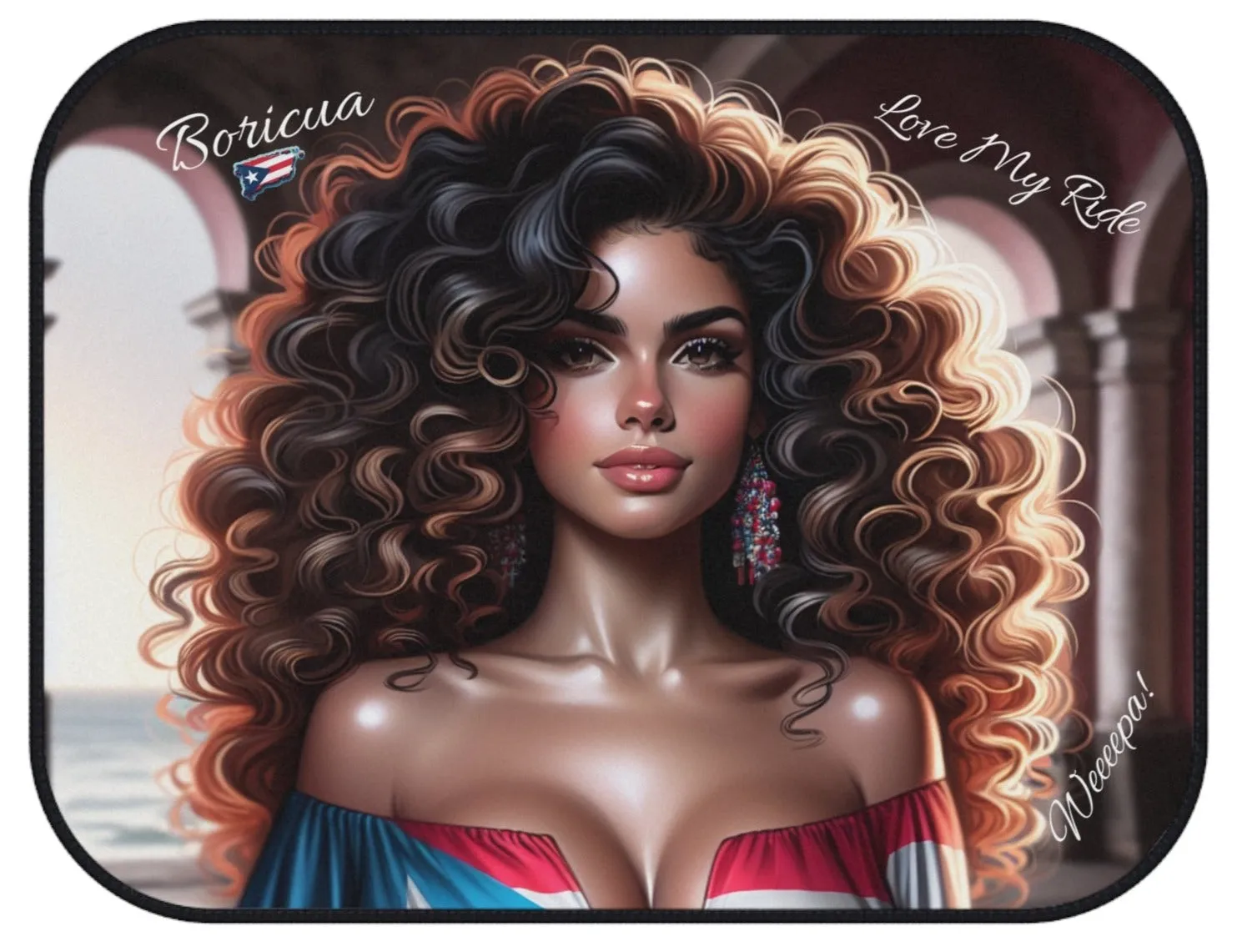 PUERTO RICO  BORICUA, LOVE MY RIDE CAR MATS (Set of 4)
