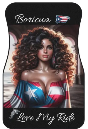 PUERTO RICO  BORICUA, LOVE MY RIDE CAR MATS (Set of 4)