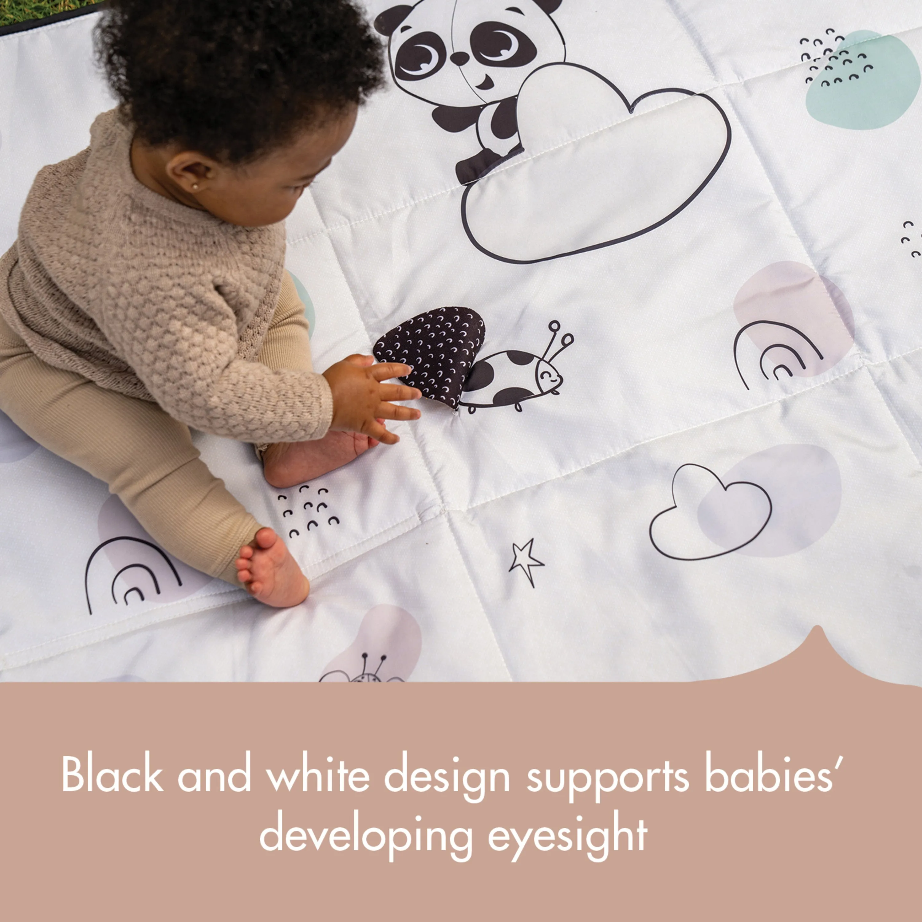 Tiny Love XL Outdoor Mat | Black & White Dcor Collection