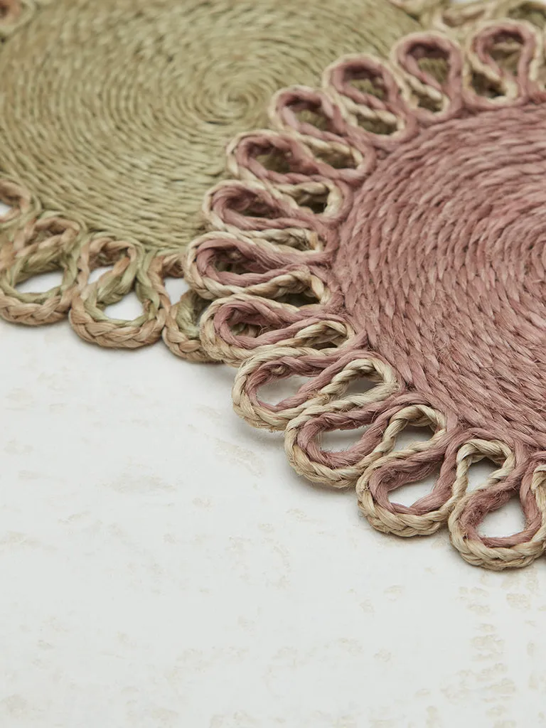 Westside Home Multicolour Woven Textured Trivets (Set of 2)