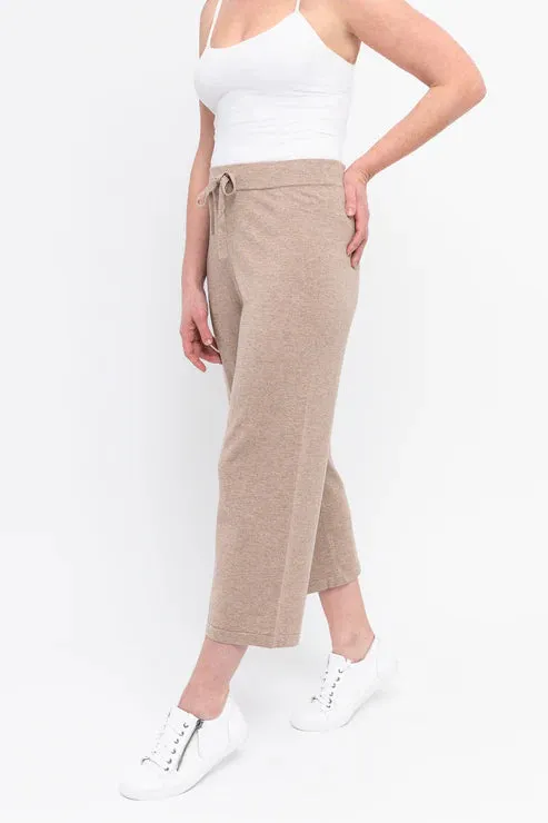 Wide Leg Knit Pants - Wheat